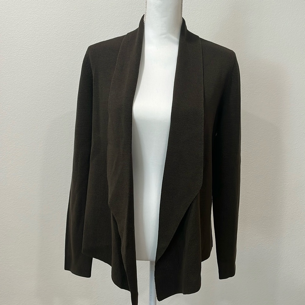 Eileen Fisher NWT $338 Shawl Collar Jacket Willow Olive Green R6OQC Size PM